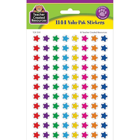 Smiley Stars Mini Stickers Valu-Pak 1144 stickers per pack, 6 packs total